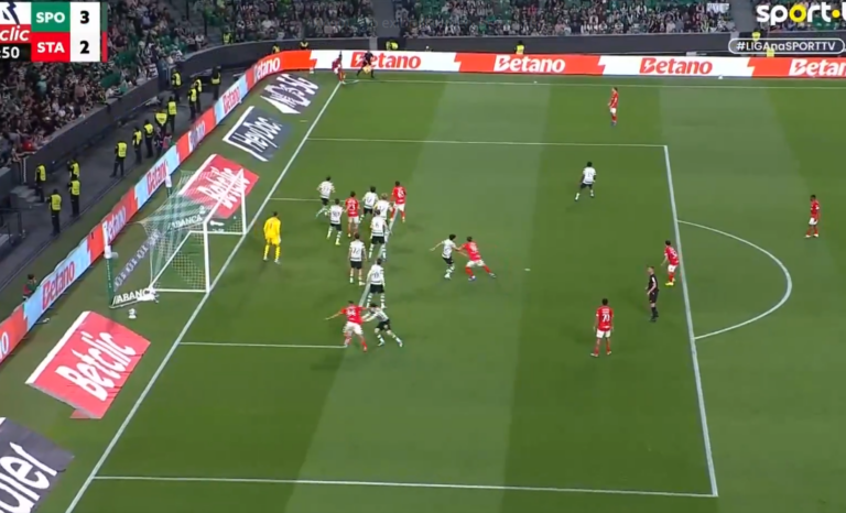 Penalty por assinalar a favor ao Santa Clara aos 93 minutos. Em Braga marcou-se penalty contra o FC Porto por muito menos